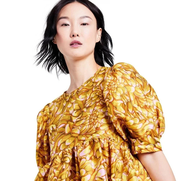 KIKA VARGAS for TARGET NWOT Mum Floral Puff Sleeve Mini Dress - Picture 5 of 10